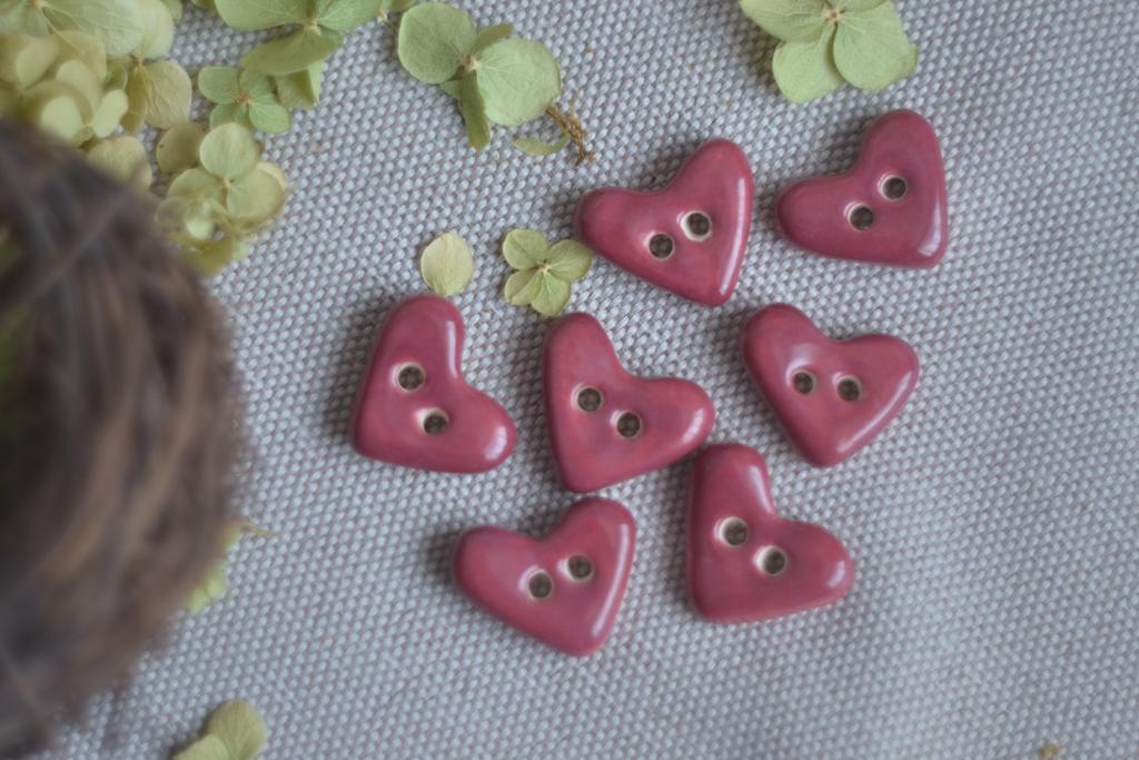 Керамическая пуговица "Сердце"