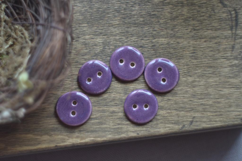 Базовая керамическая пуговица 2,4 см  "Фиалка "