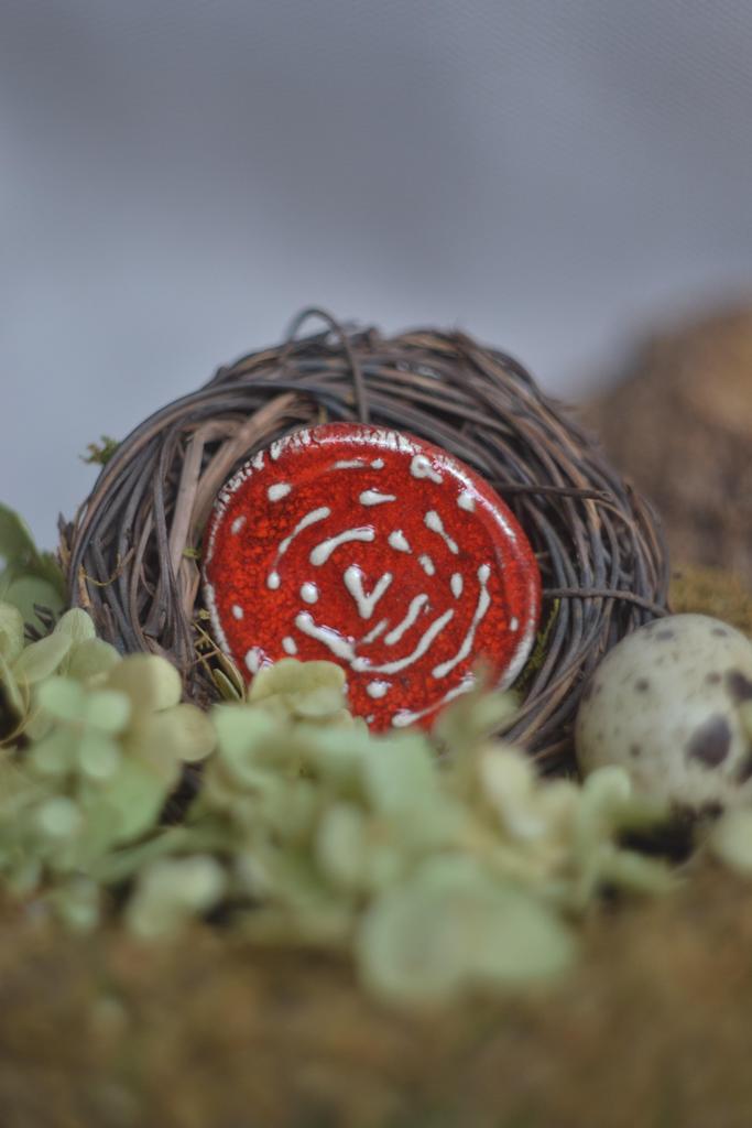 Брошь " мухоморна шляпка "