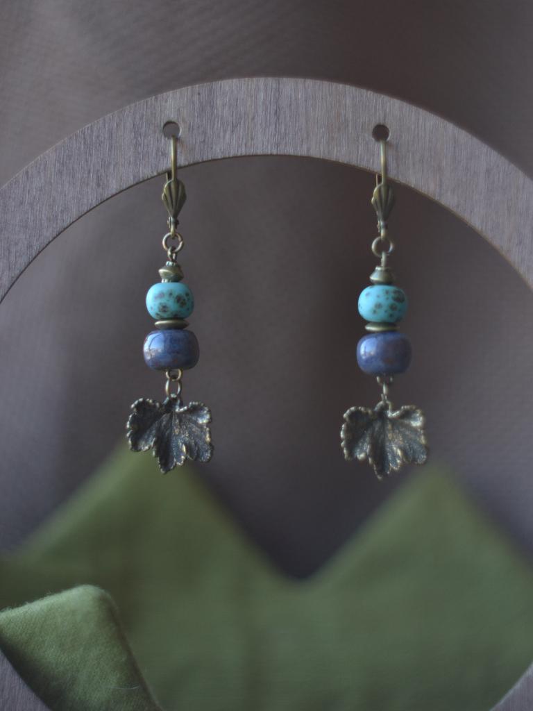 Серьги "Листья "