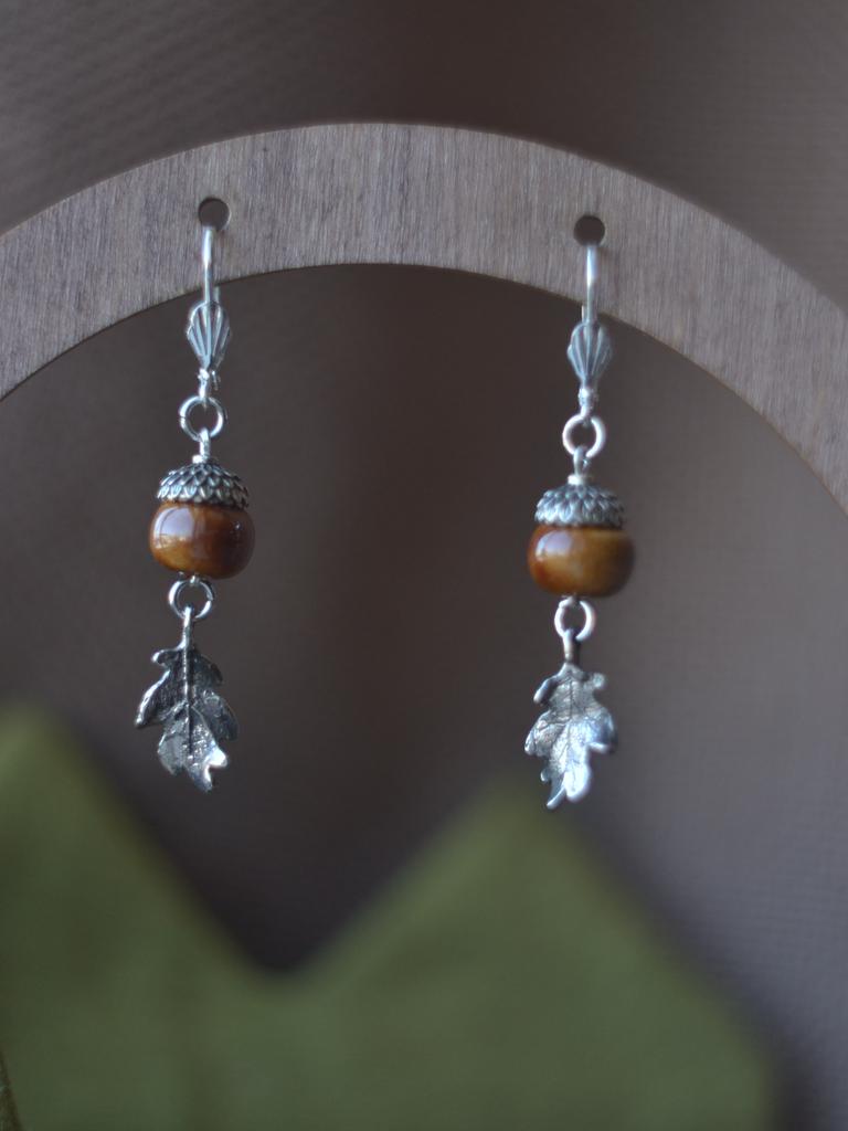 Серьги "Дубы"