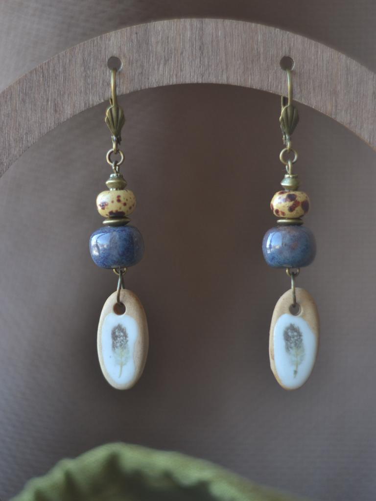 Серьги "Перышки"