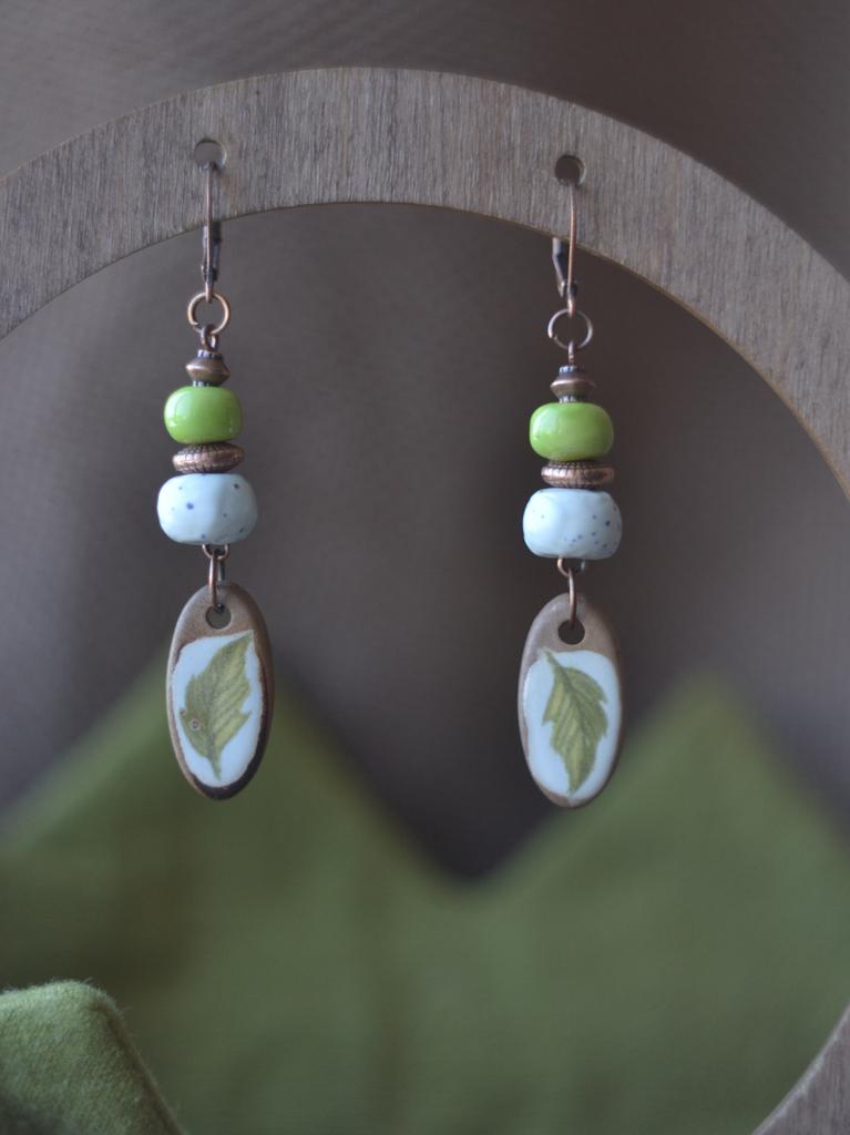 Серьги "листья"