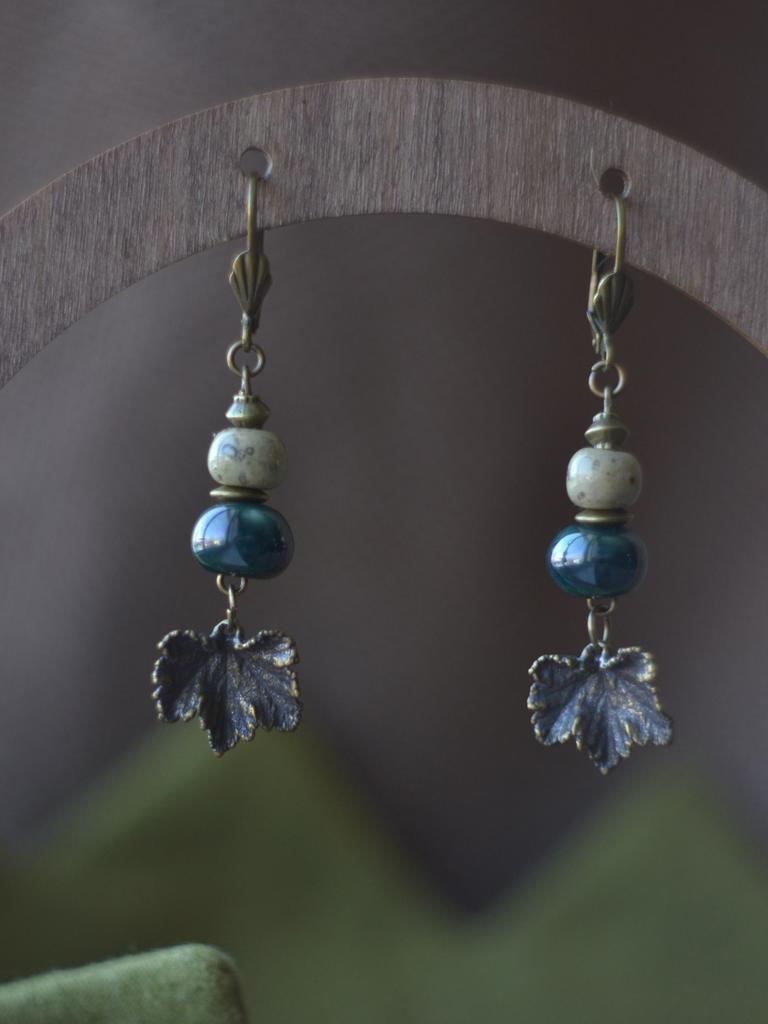 Серьги "Листья "