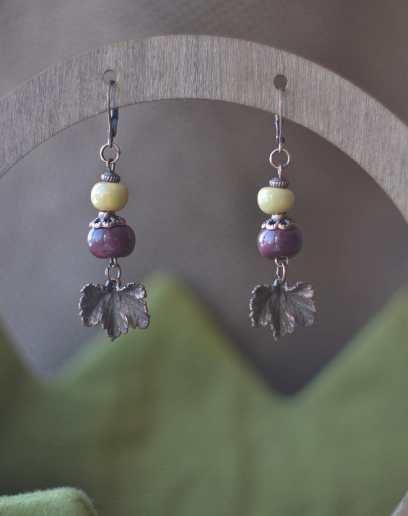 Серьги "Листья "