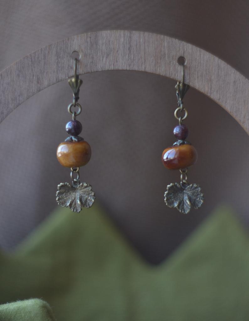 Серьги "Листья "