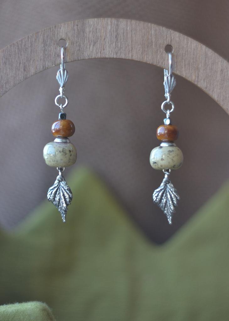 Серьги "Листья "