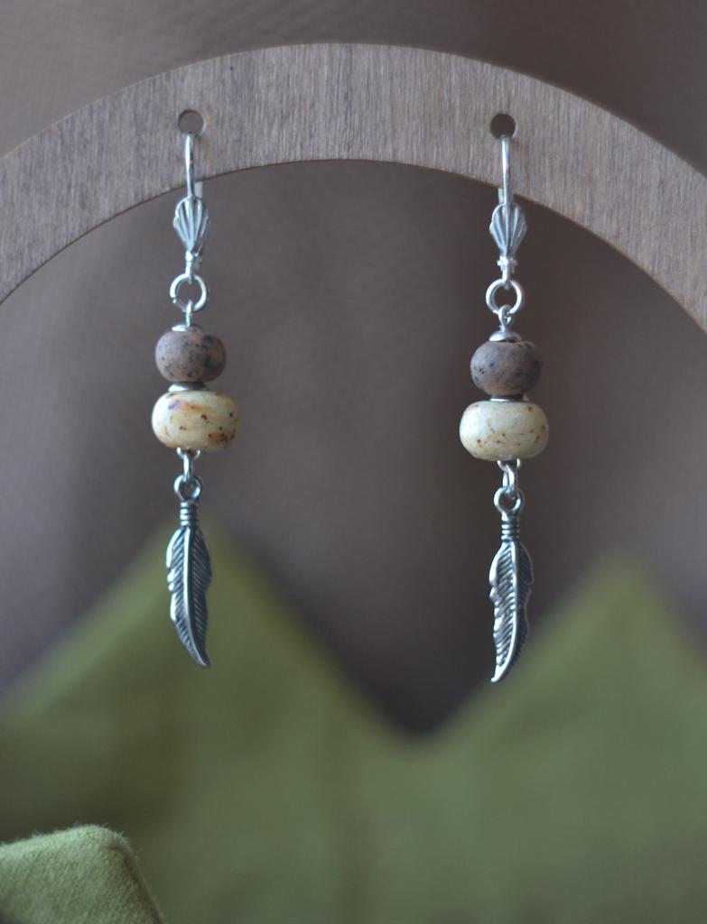 Серьги "Перышки"