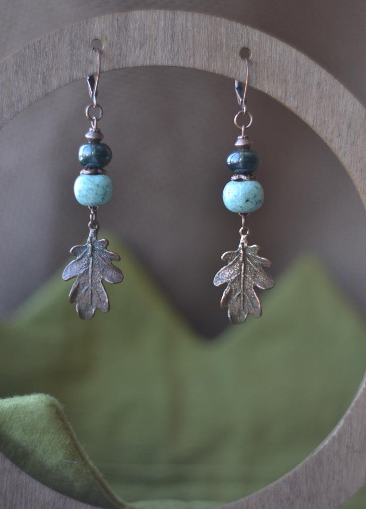 Серьги "Дубы"