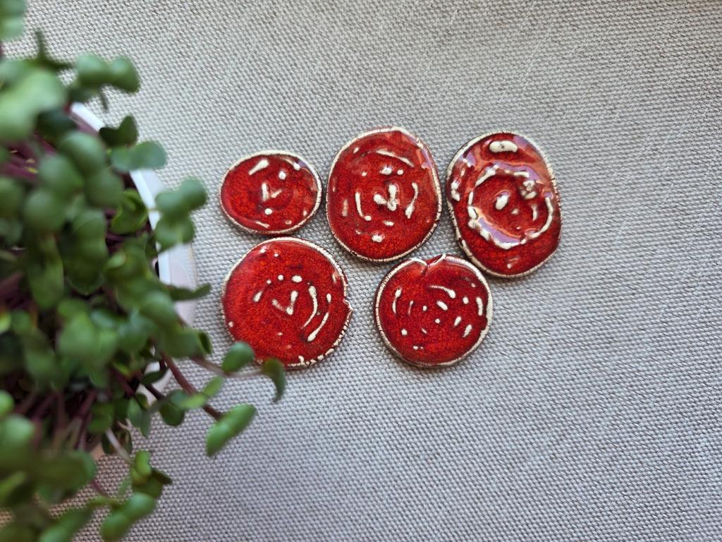 Набор кабошонов  "Мухоморы"