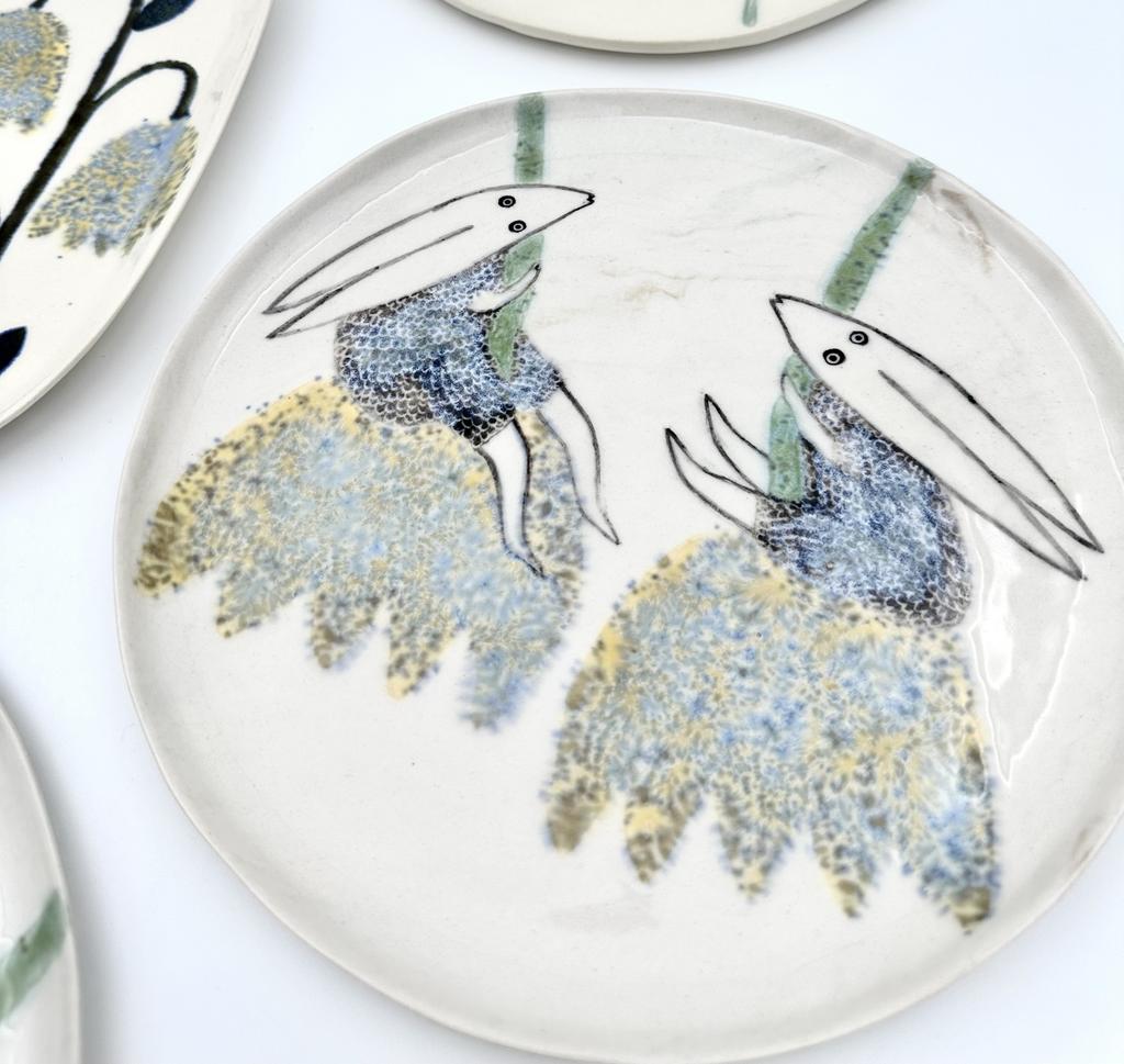 Тарелка летние забавы, белая, средняя