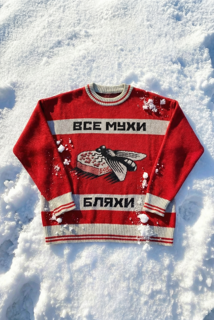Свитер «Мухи-бляхи»