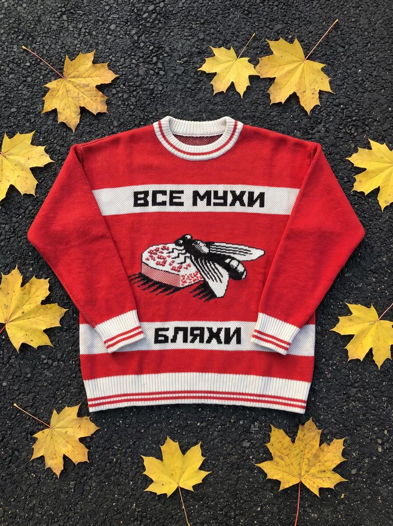 Свитер «Мухи-бляхи»