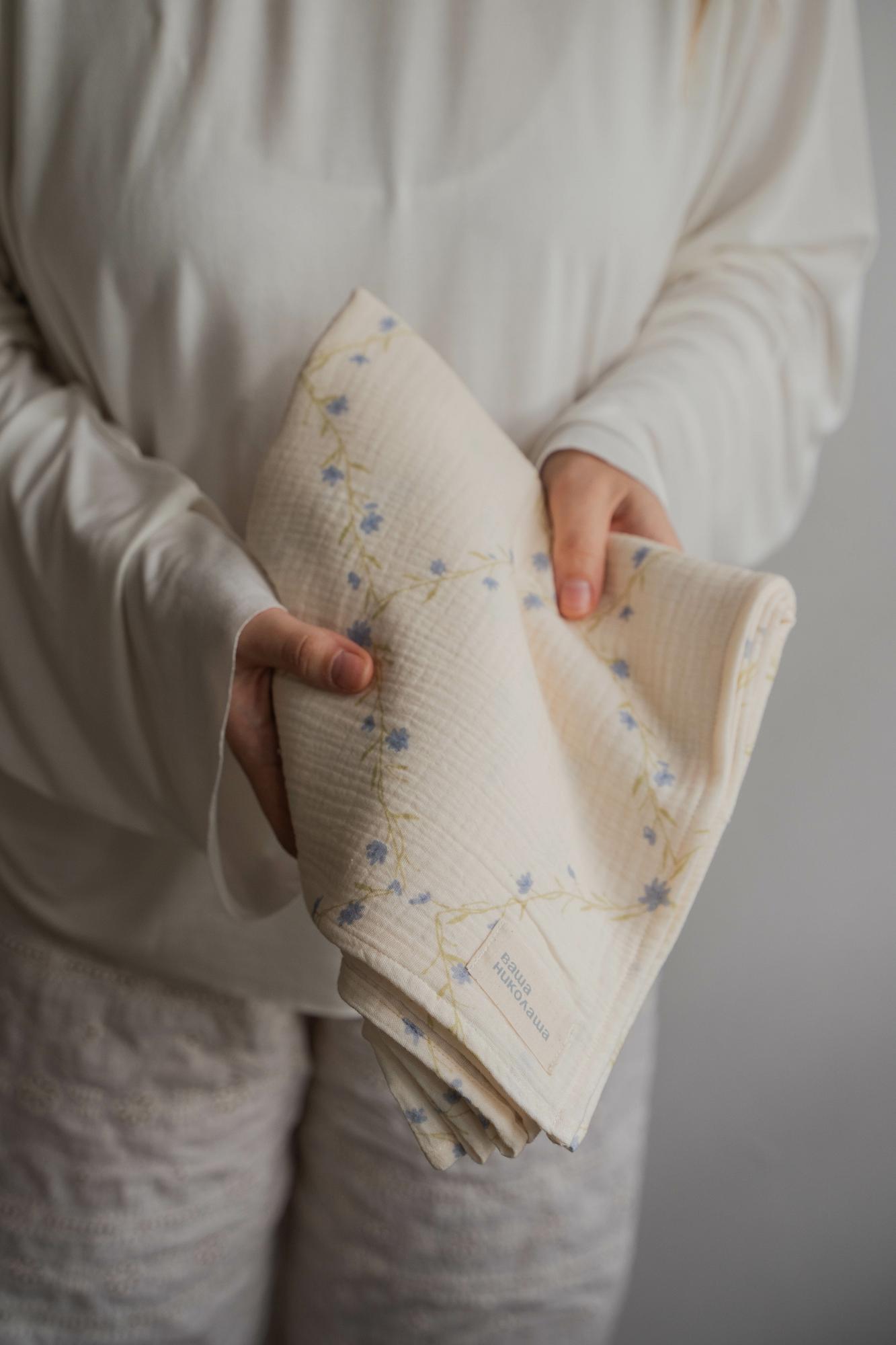 Муслиновая пелёнка (с принтом)