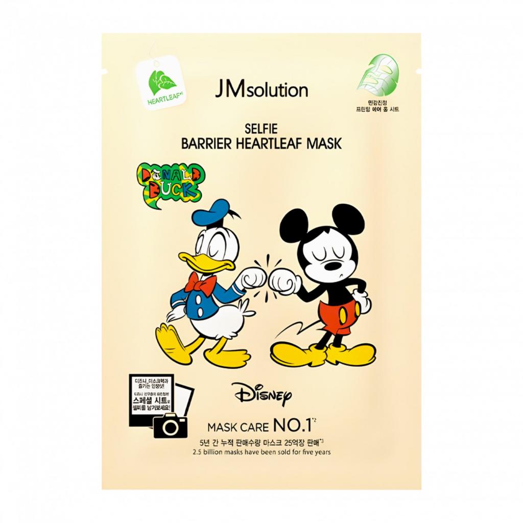 Маска JMsolution успокаивающая с экстрактом хауттюйнии / Disney Collection Selfie Barrier Heartleaf Mask, 30 мл
