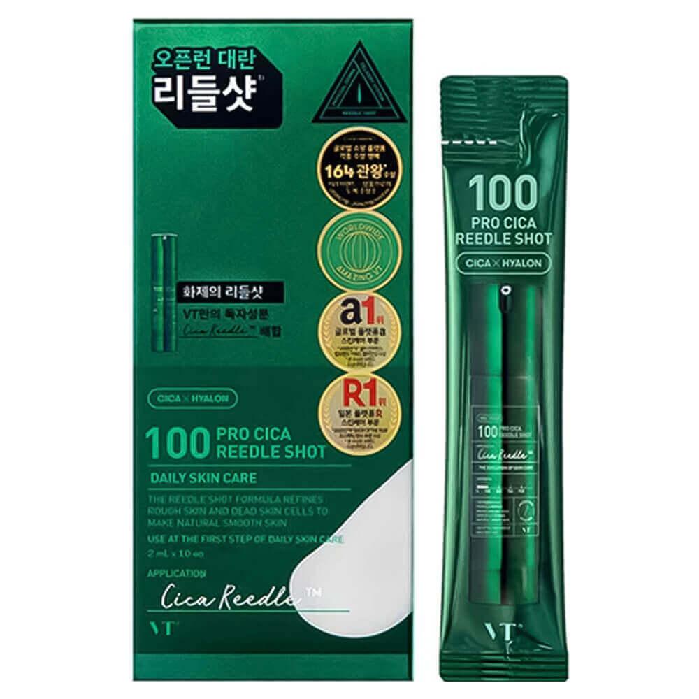 Бустер-сыворотка с микроиглами для чувствительной кожи VT Cosmetics Pro Cica Reedle Shot 100 саше 2 мл)