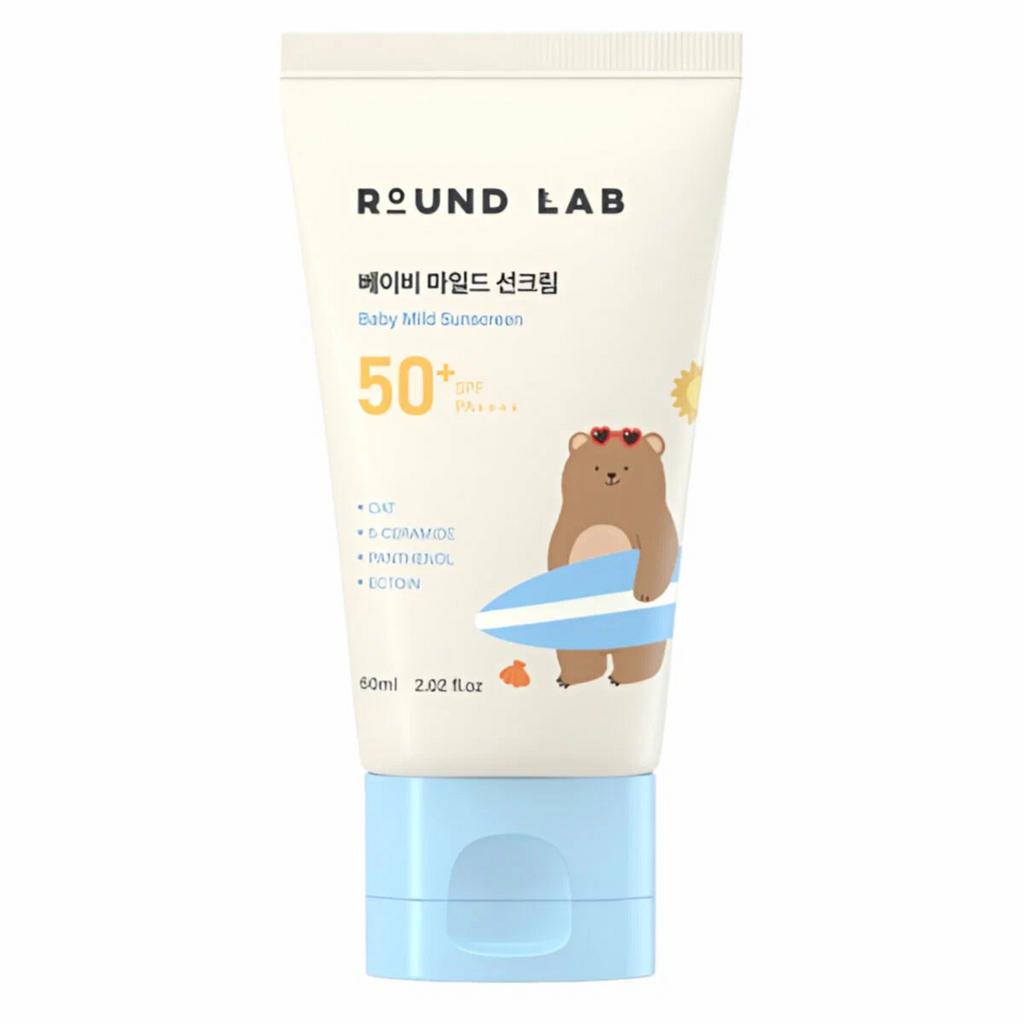 Детский минеральный солнцезащитный крем с керамидами Round Lab Baby Mild Sunscreen SPF50+ PA++++
