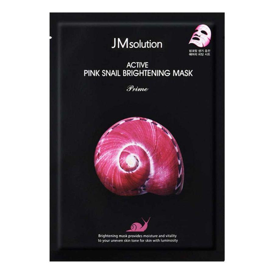 JM SOLUTION ACTIVE PINK SNAIL BRIGHTENING MASK PRIME Маска для сияние с муцином розовой улитки для сияния 30мл