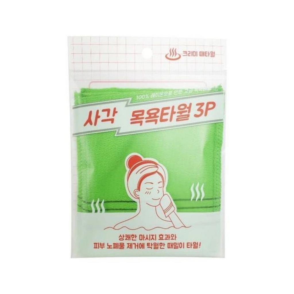 Корейская эксфолиирующая мочалка для ванной Sungbo Cleamy Viscose Squared Bath Towel 13.5x15 см