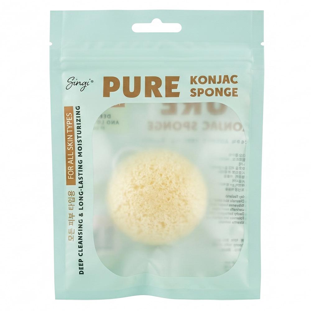 Спонж конняку SINGI Pure Konjac Sponge универсальный
