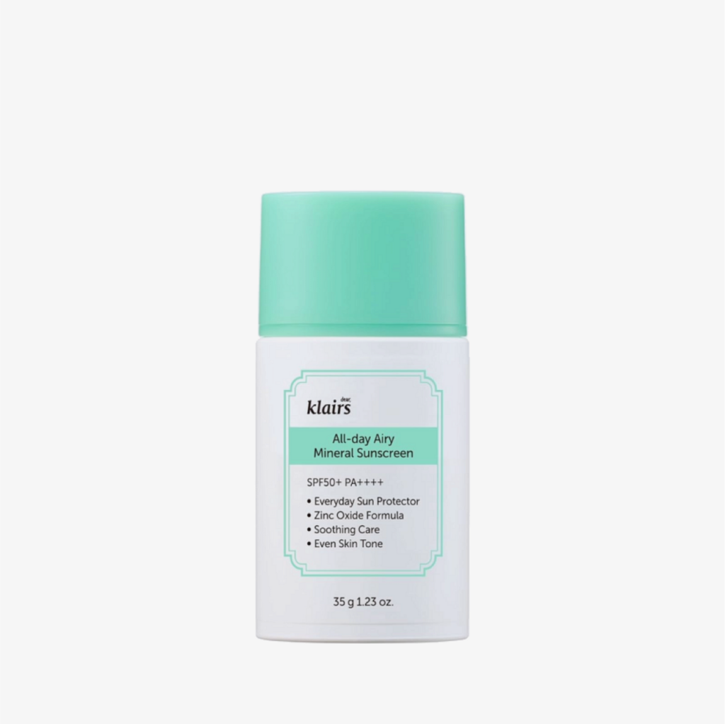 Лёгкий минеральный солнцезащитный крем Dear, Klairs All-day Airy Mineral Sunscreen SPF50 PA++++