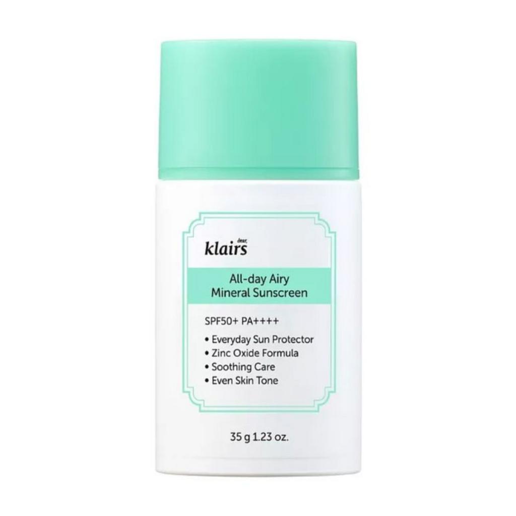 Лёгкий минеральный солнцезащитный крем Dear, Klairs All-day Airy Mineral Sunscreen SPF50 PA++++
