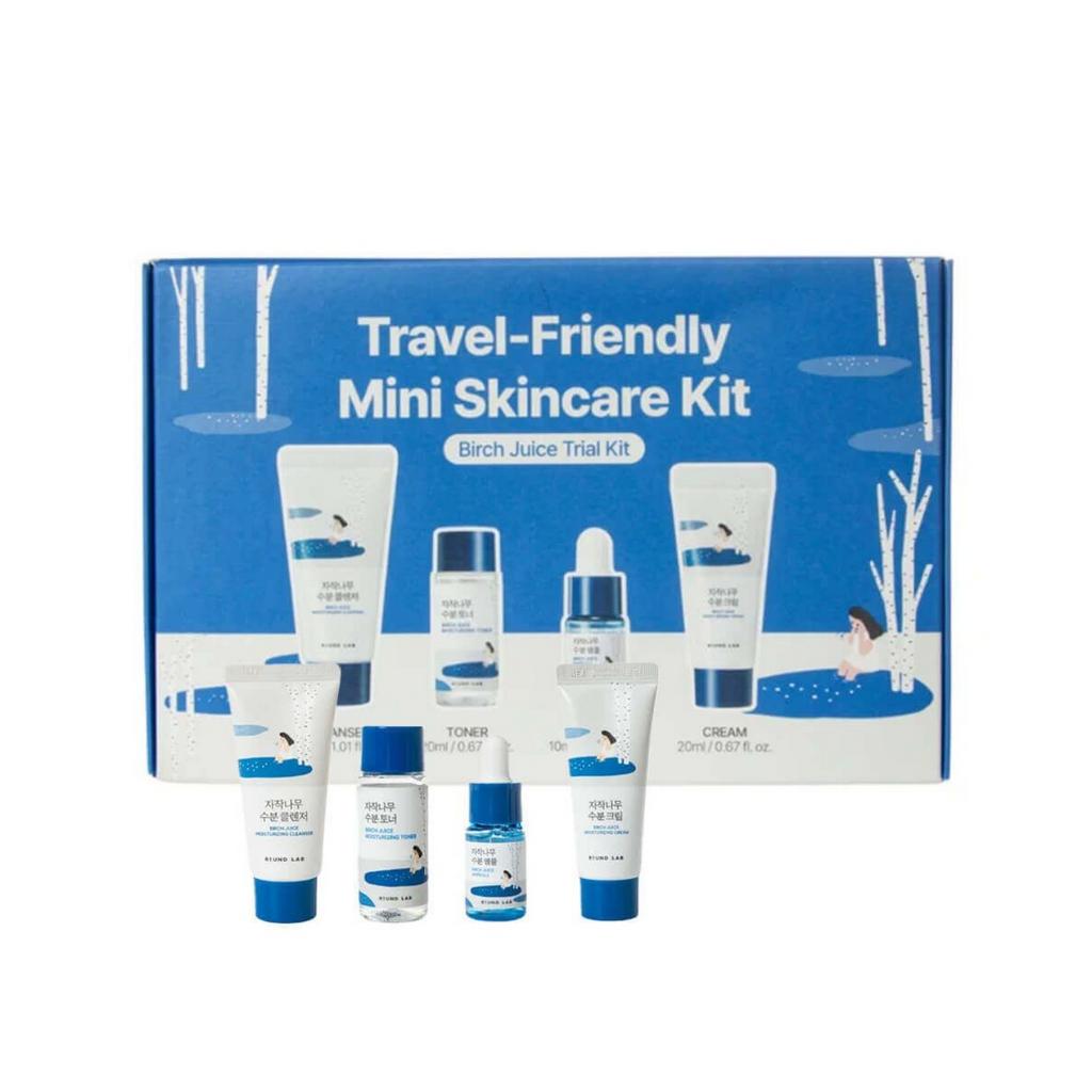 Дорожный набор миниатюр с берёзовым соком Round Lab Travel-Friendly Mini Skincare Kit Birch Juice