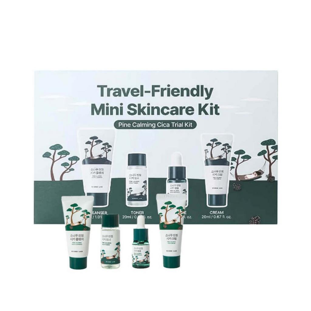 Дорожный Travel-набор миниатюр с экстрактом сосны и центеллы Round Lab Pine Calming Cica Tri