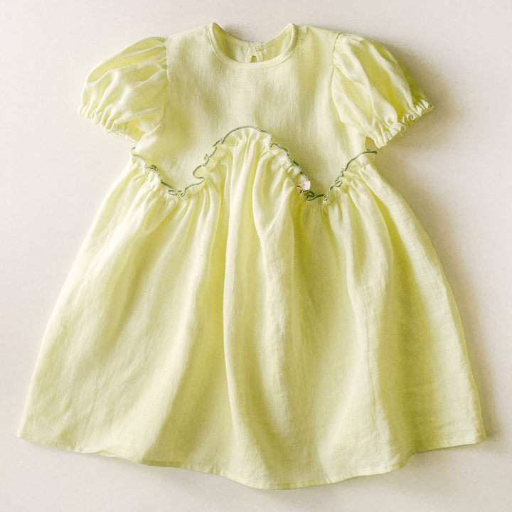 Платье с рюшей цвет лимонный лимонад