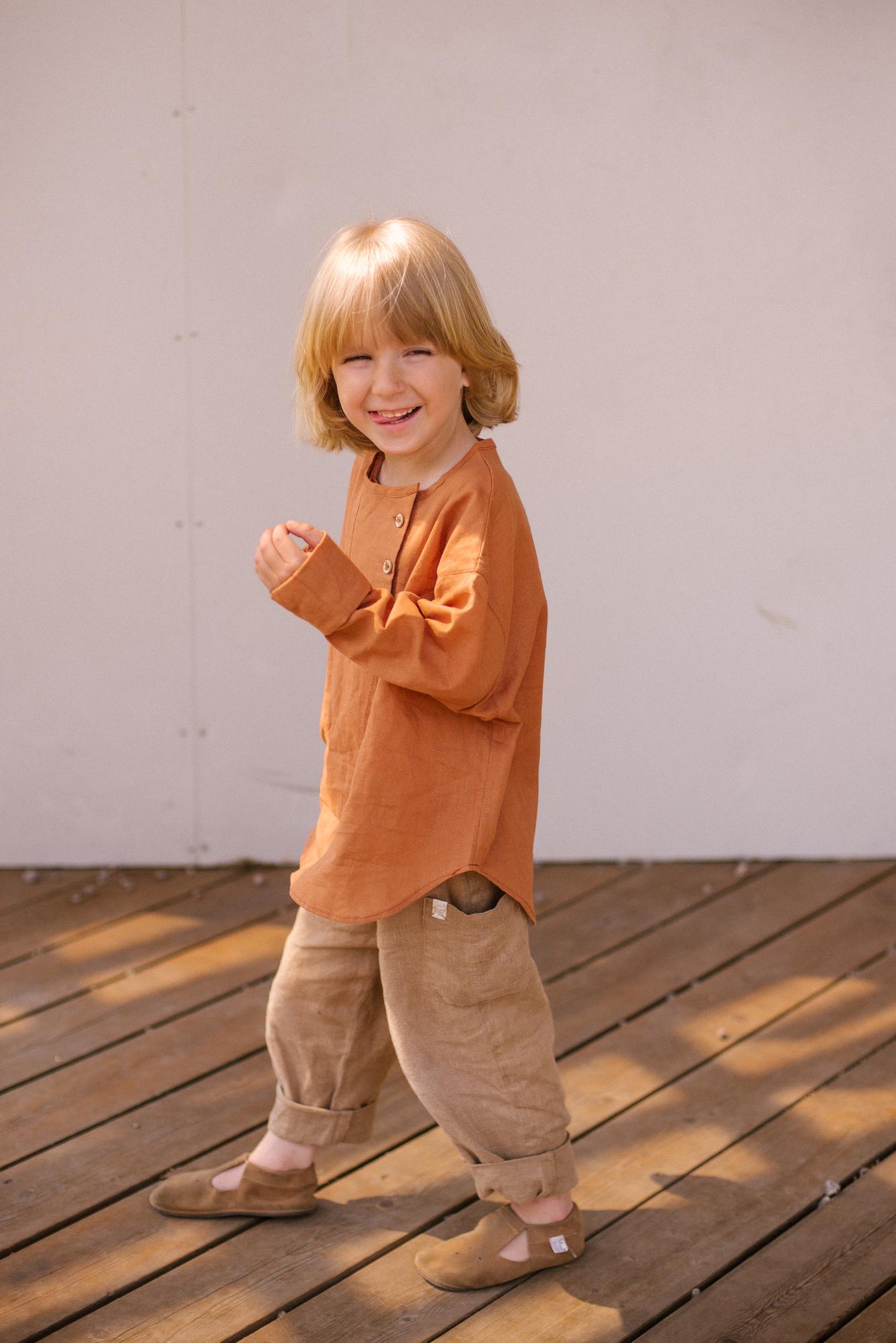 рубашка-разлетайка терракот