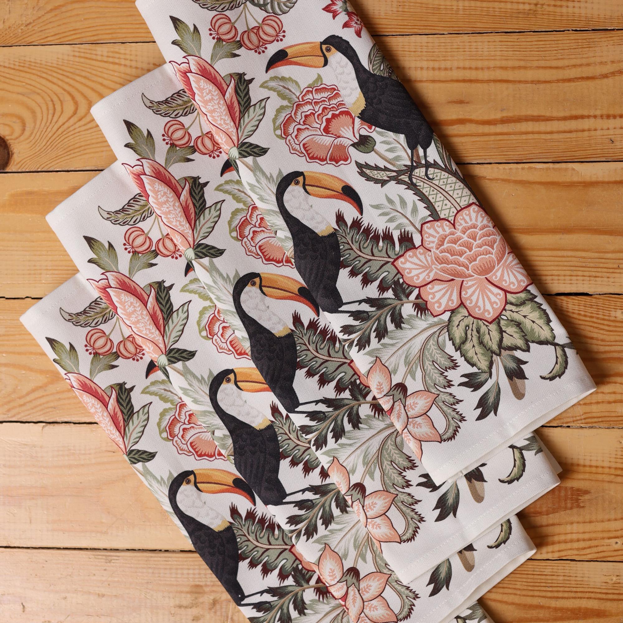 Набор салфеток Туканы, 4 штуки, 40х40см