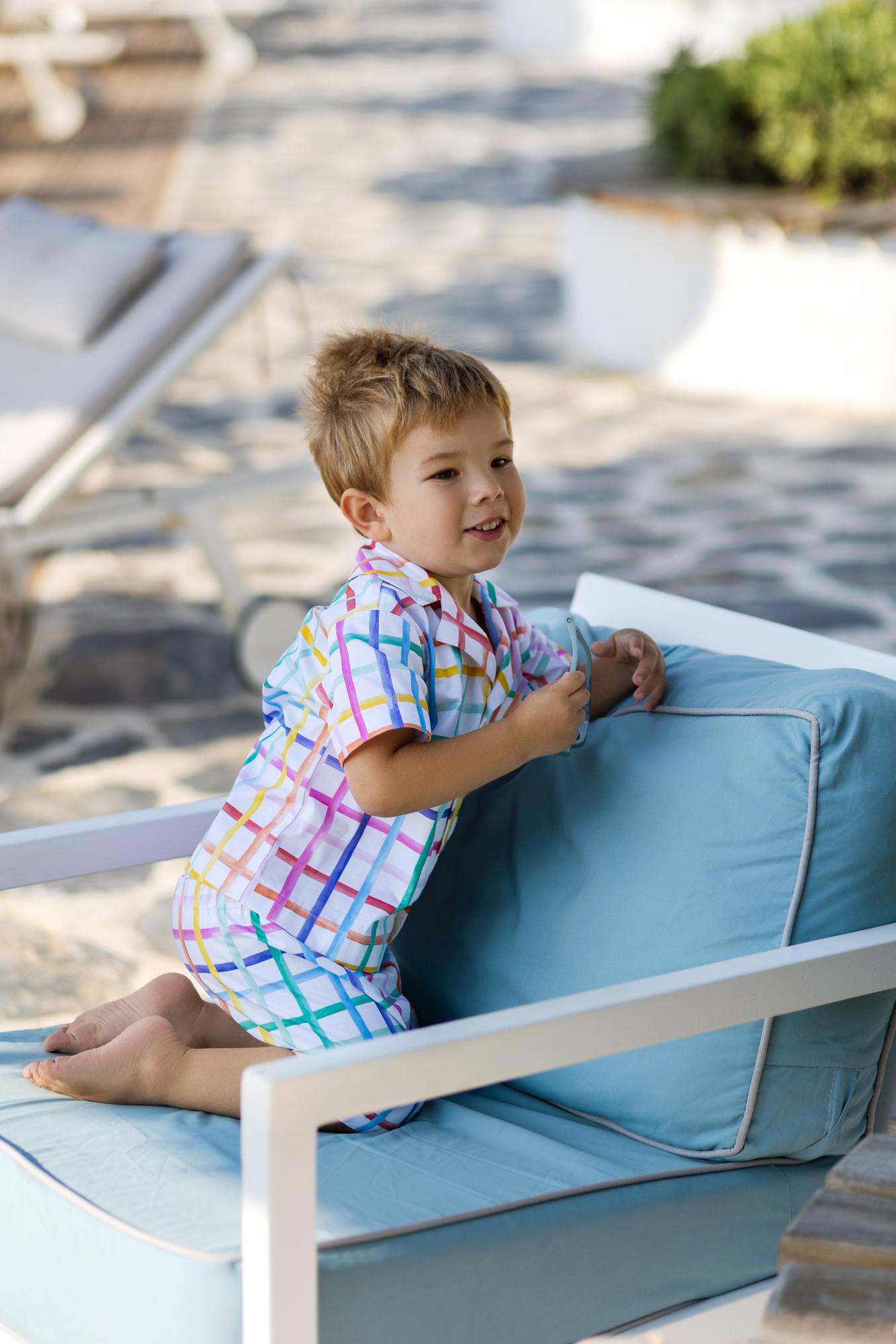 Пижама летняя с английским воротником «Акварель»