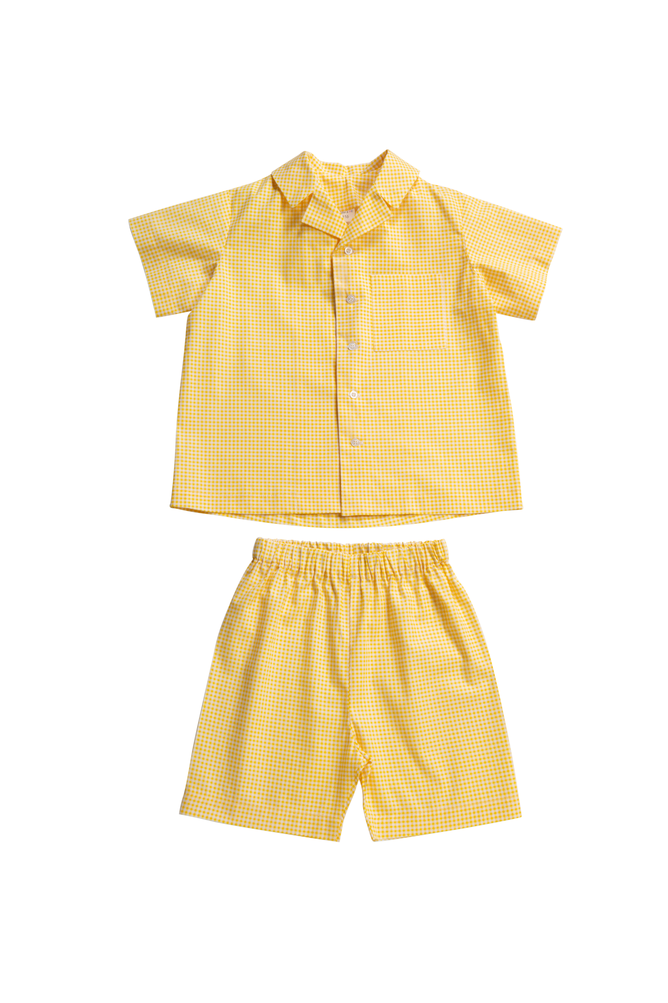 Пижама летняя с английским воротником «Желтая клетка»