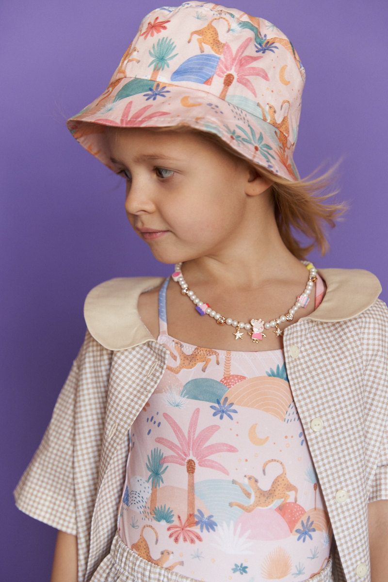 Пижама летняя с воротником  «Бежевая клетка»