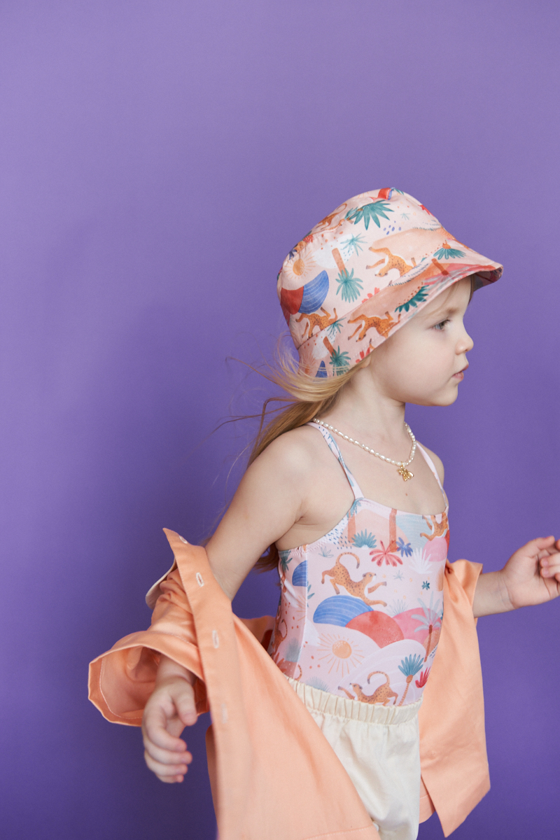 Купальник слитный, принт "Сафари"