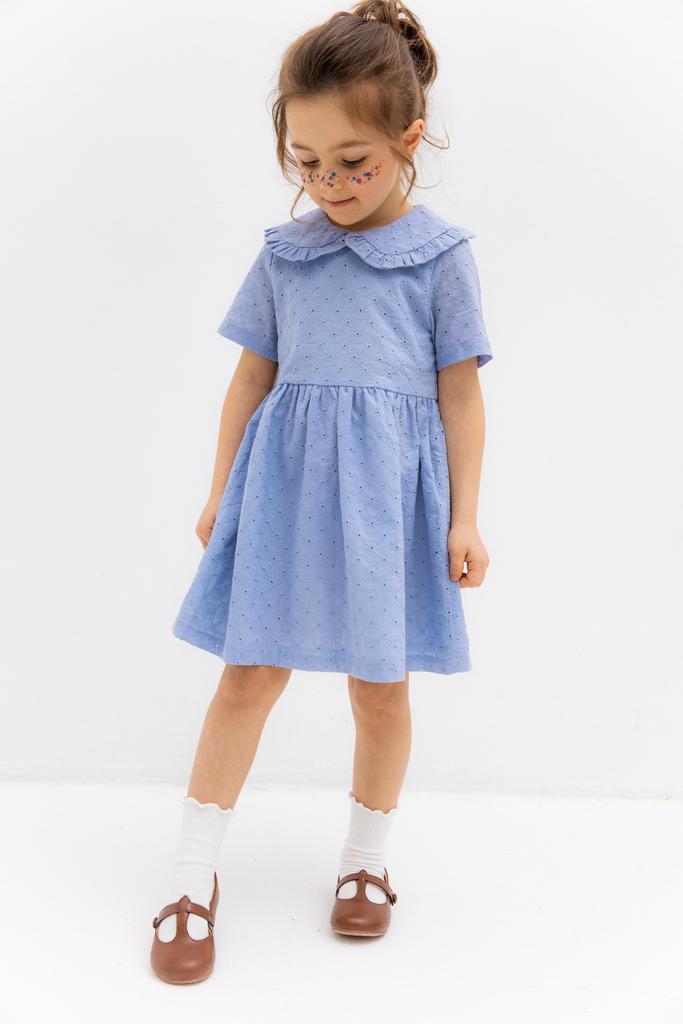 Платье шитье голубое