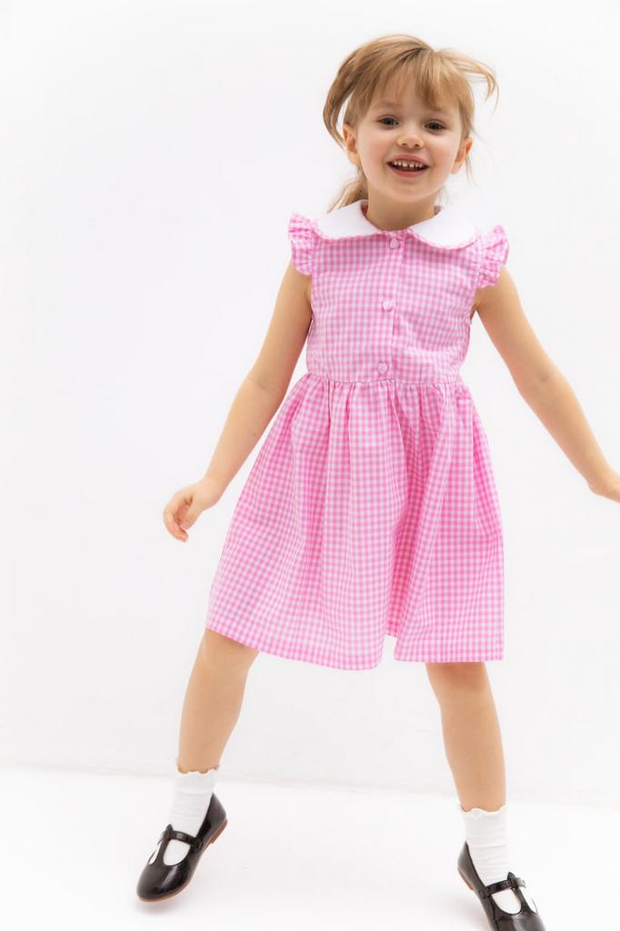 Платье розовая клетка