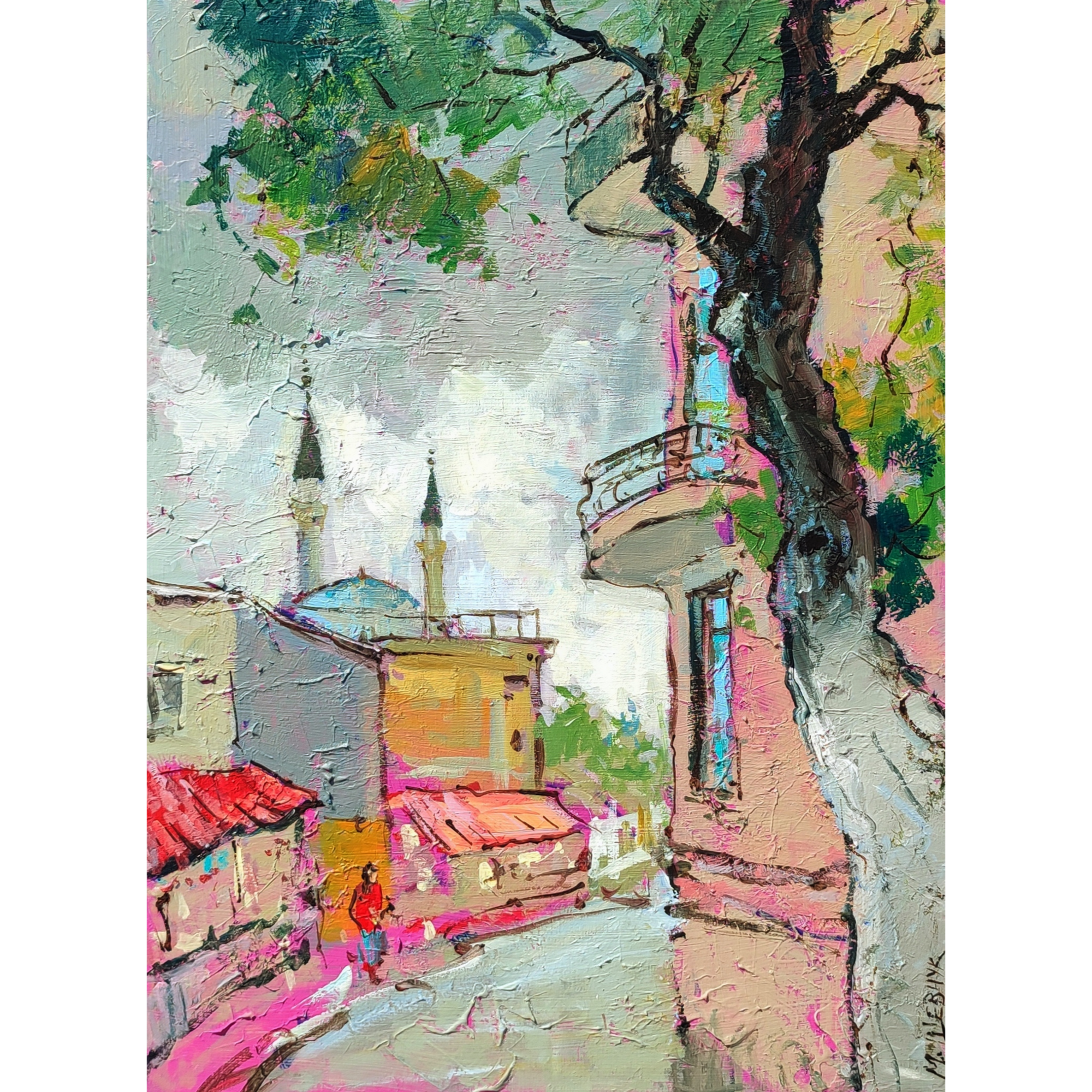 Скоро дождь. У Дома Дувана, 75х55, холст, акрил, 2023