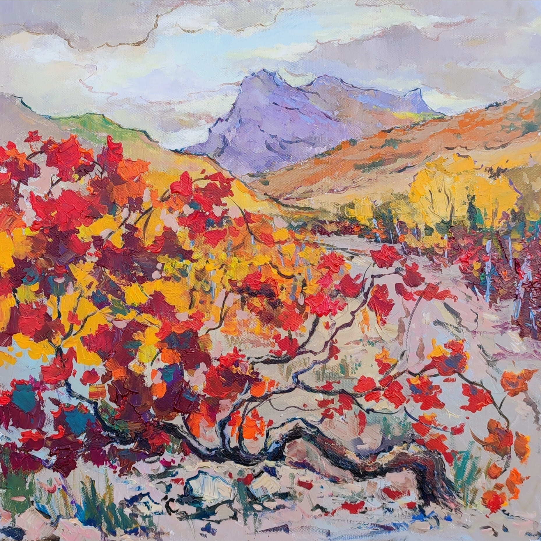 Танец осени, 75х75, х., акр., 2022