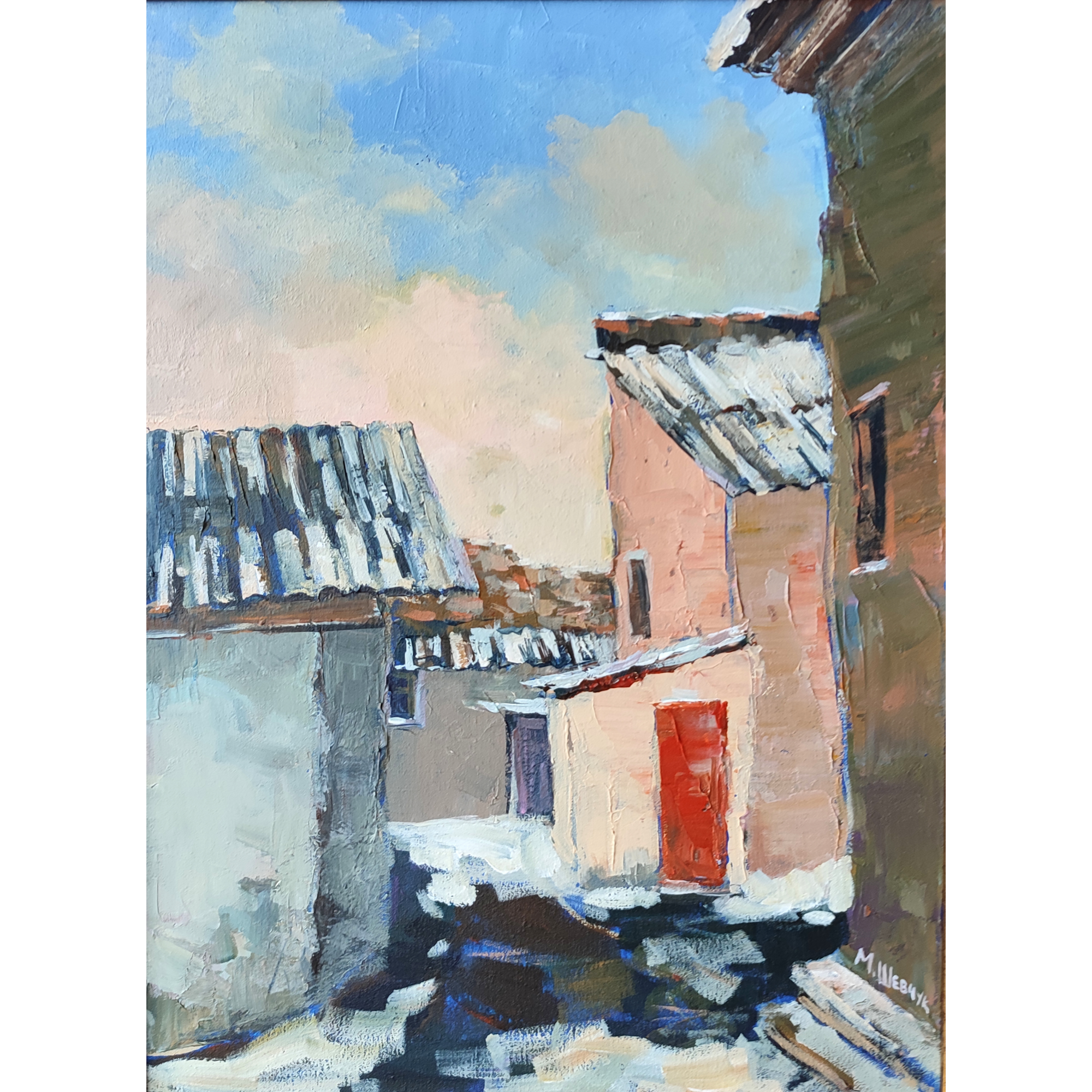 Тает снег, 40х30, х., акр., 2022