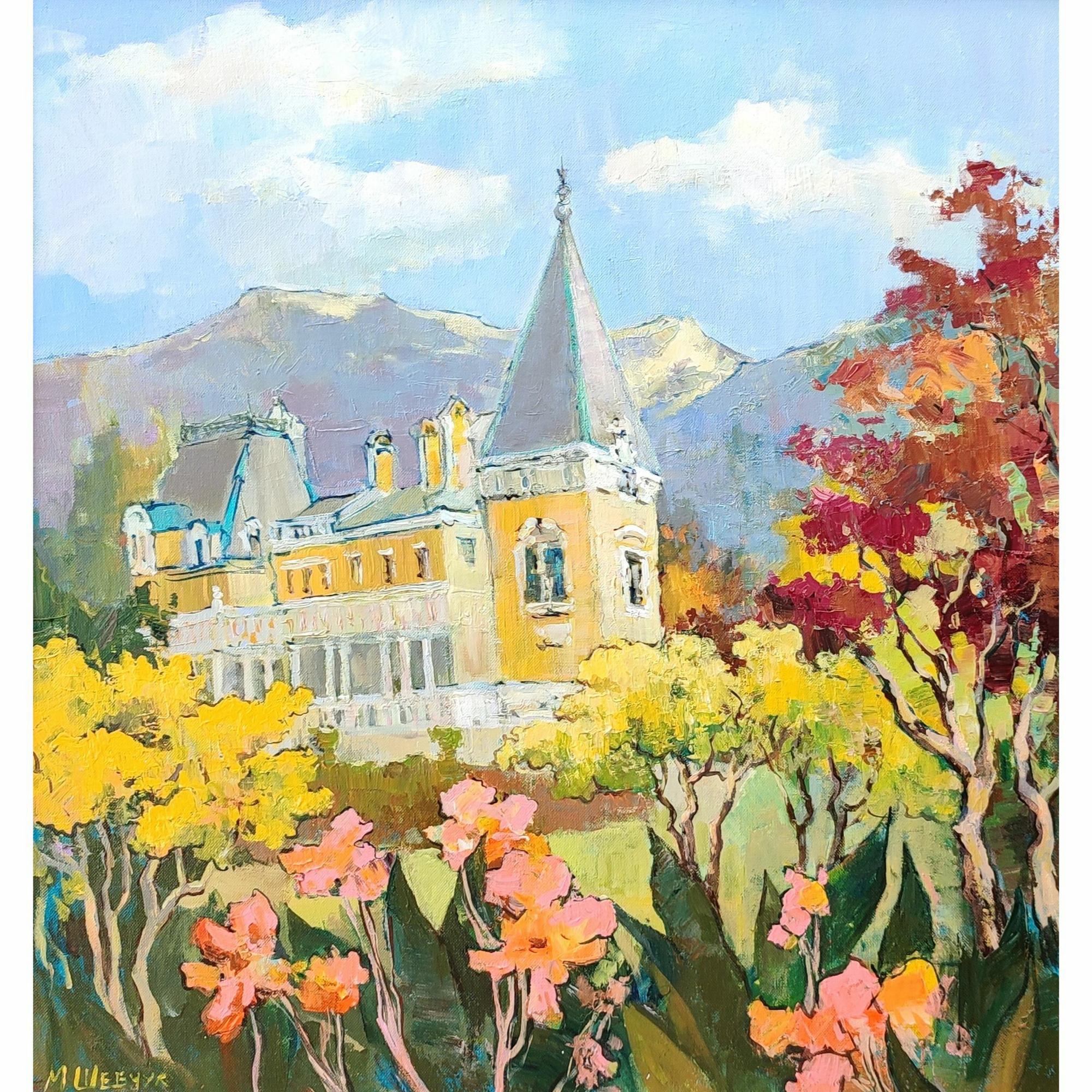 Сказка Массандровского дворца, 80х75, холст, акрил, 2023