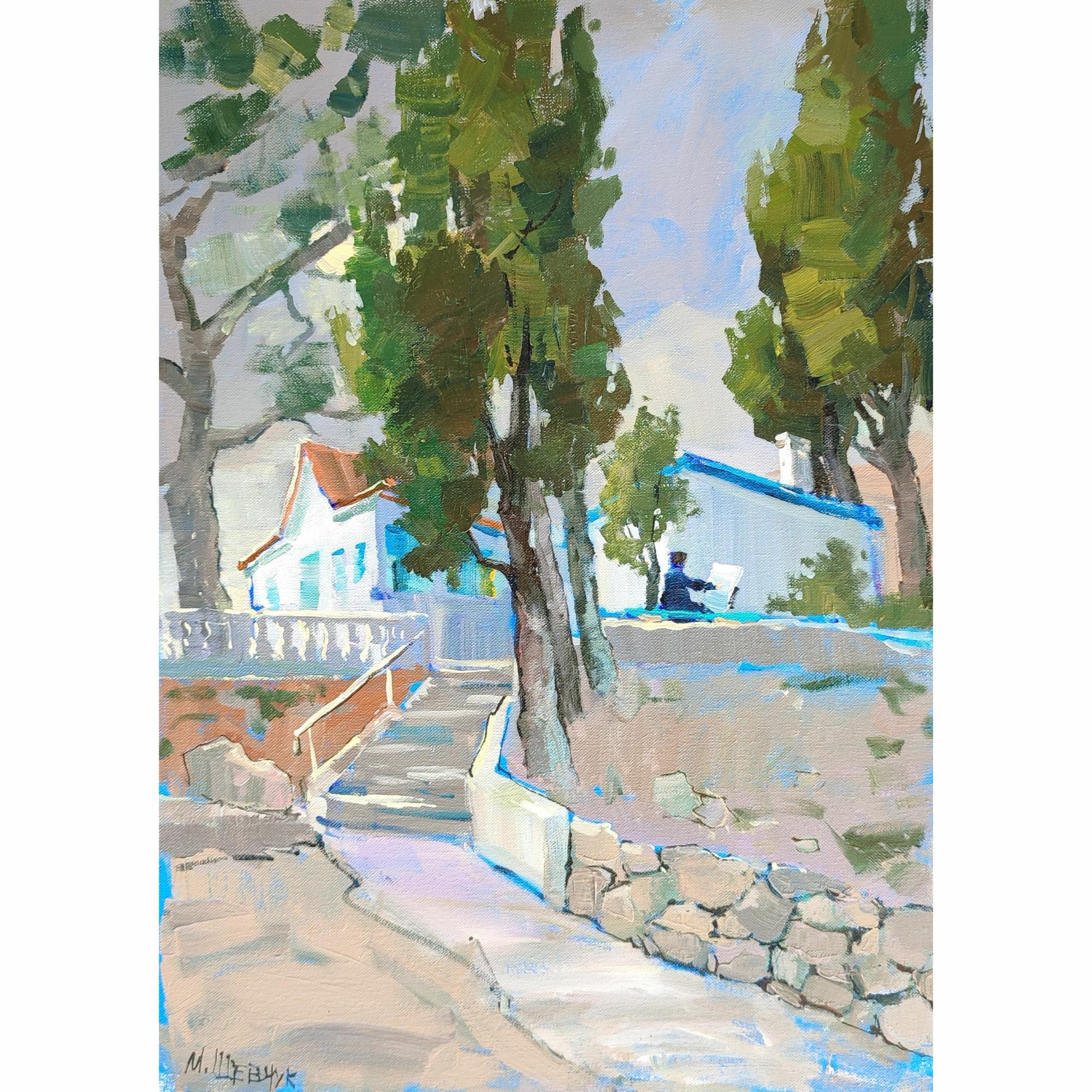 Пленэр у музея Ивана Шмелёва, холст, акрил, 2023