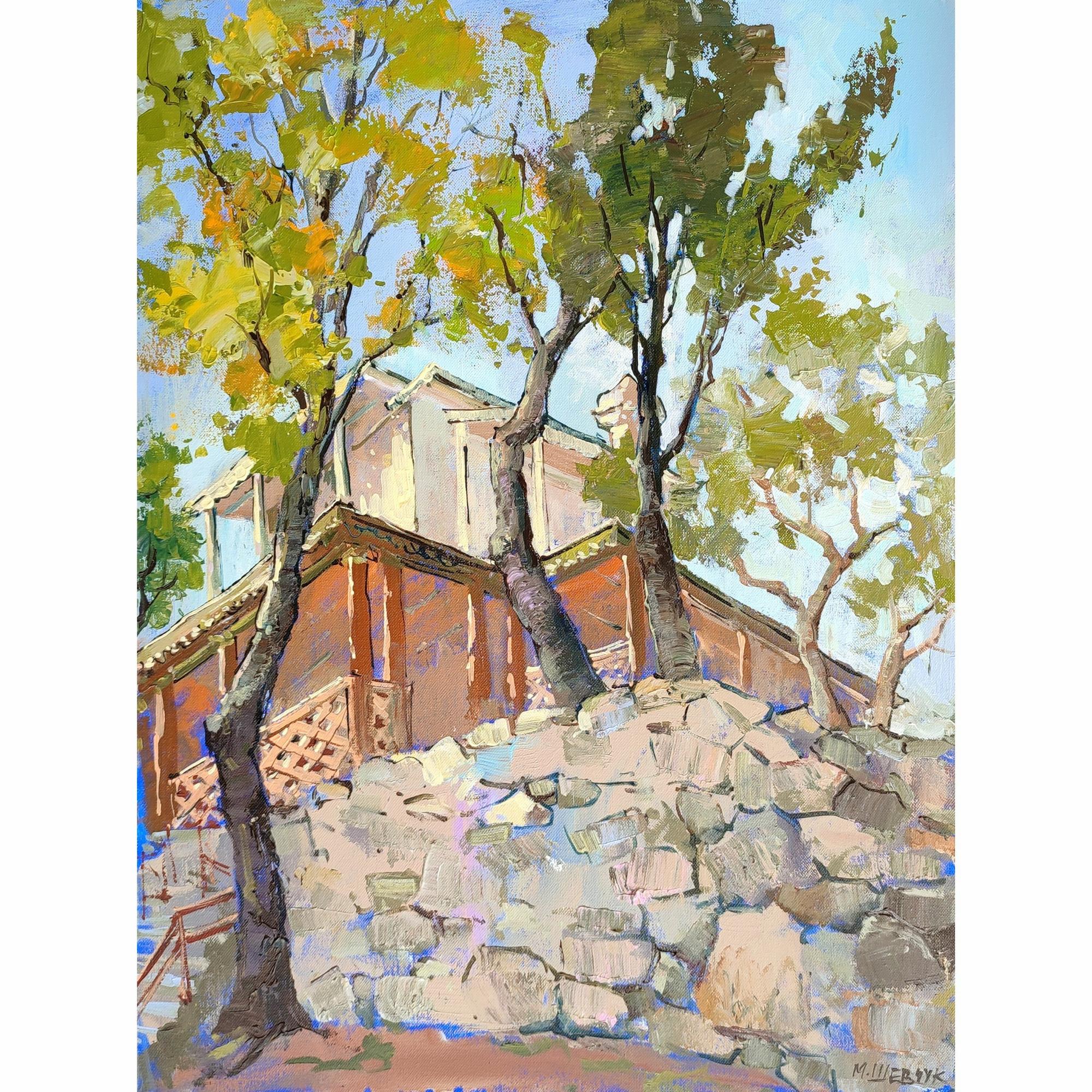 Осенний день в имении А. Н. Бекетова, 80х60, холст, акрил, 2023