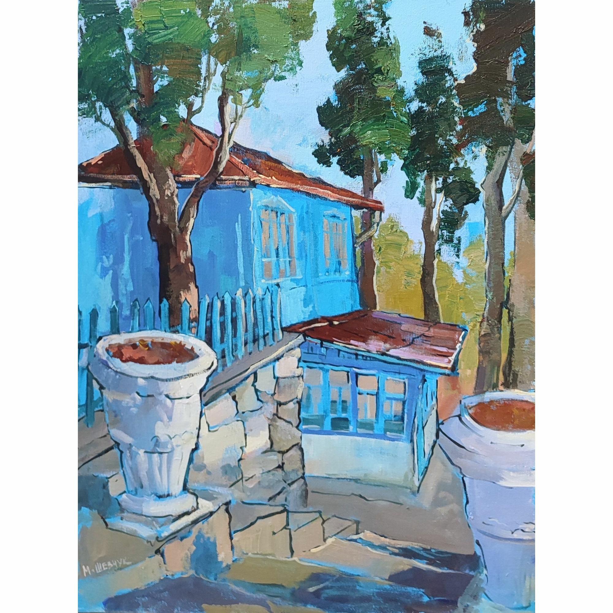 В гостях у С. Н. Сергеева-Ценского, 70х50, холст, акрил, 2023