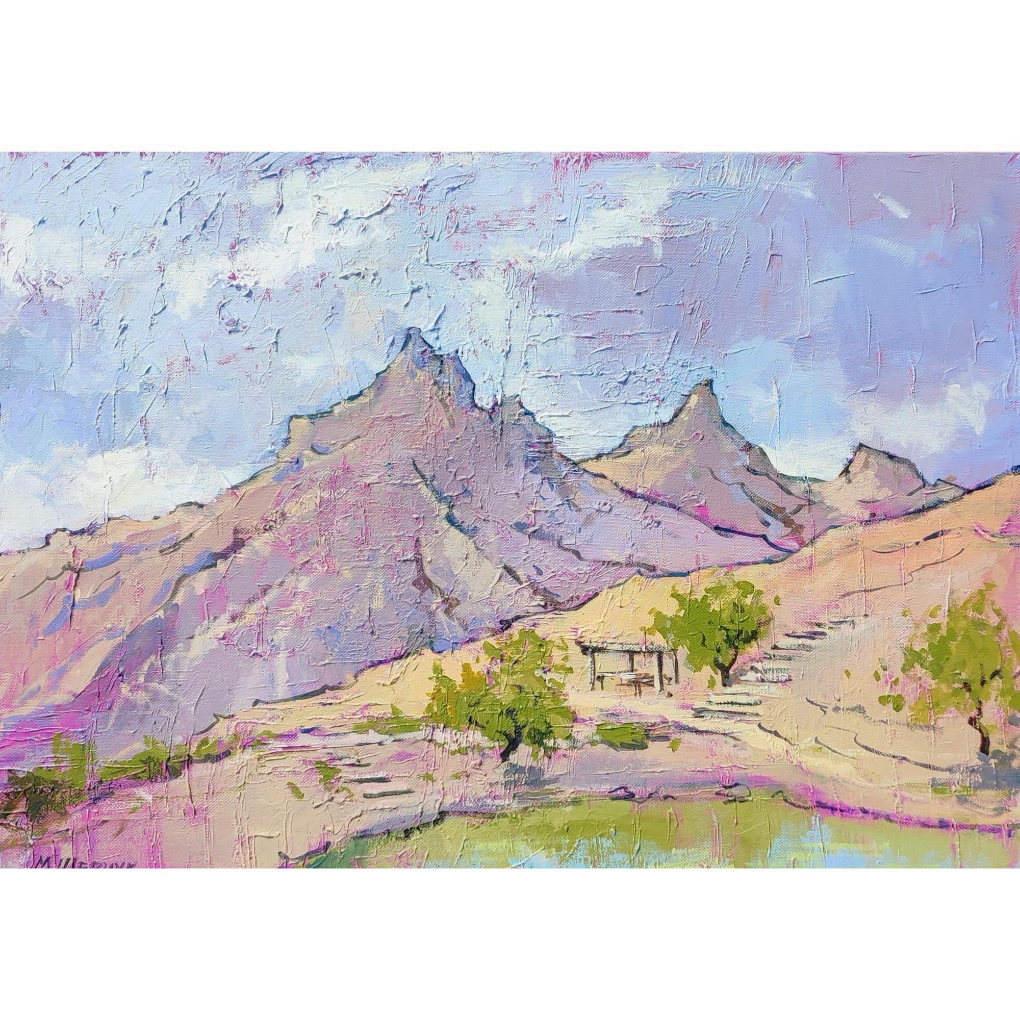 У озера Панагия 50х70, холст, акрил, 2023