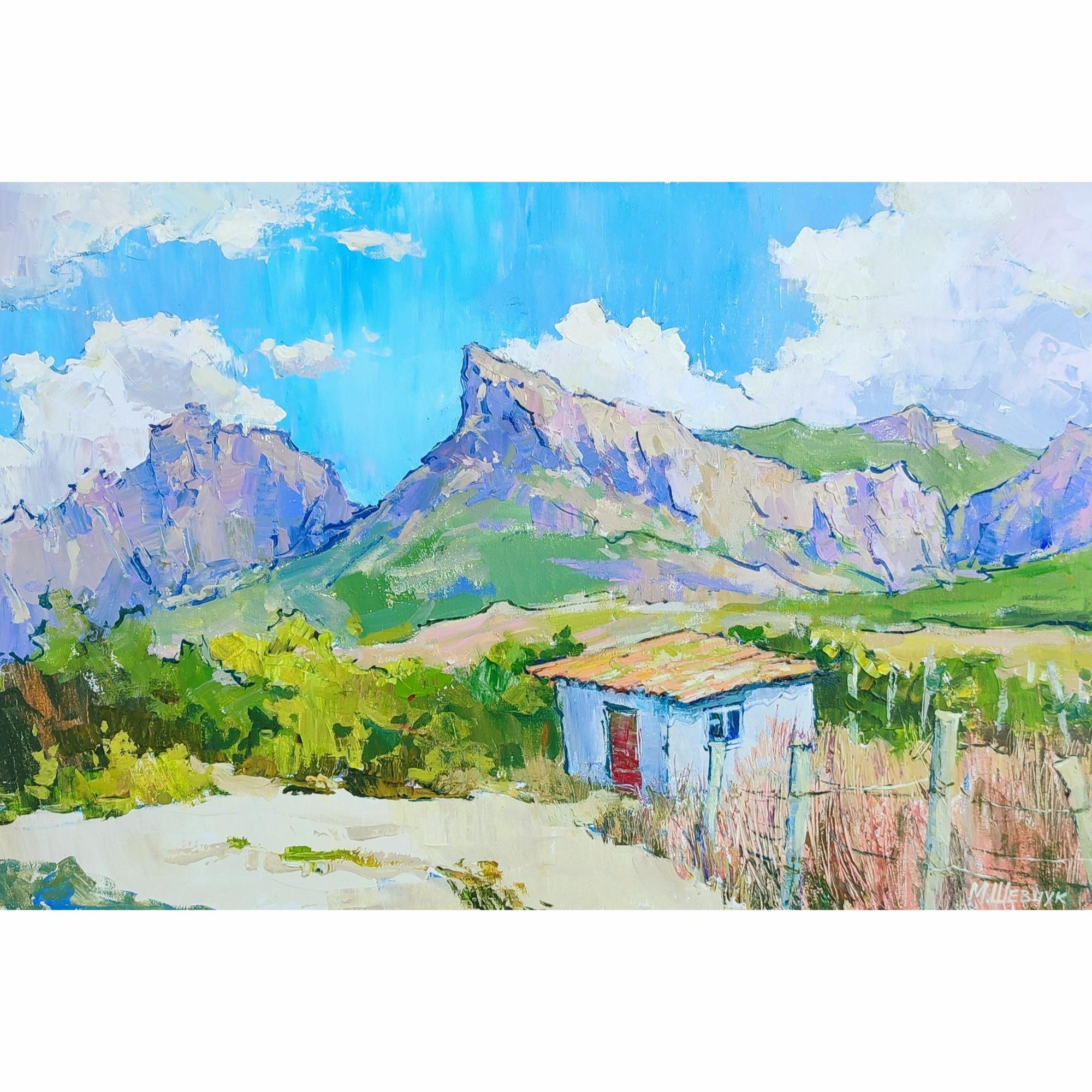 Виноградники под Щебетовкой 40х60, холст, акрил, 2023