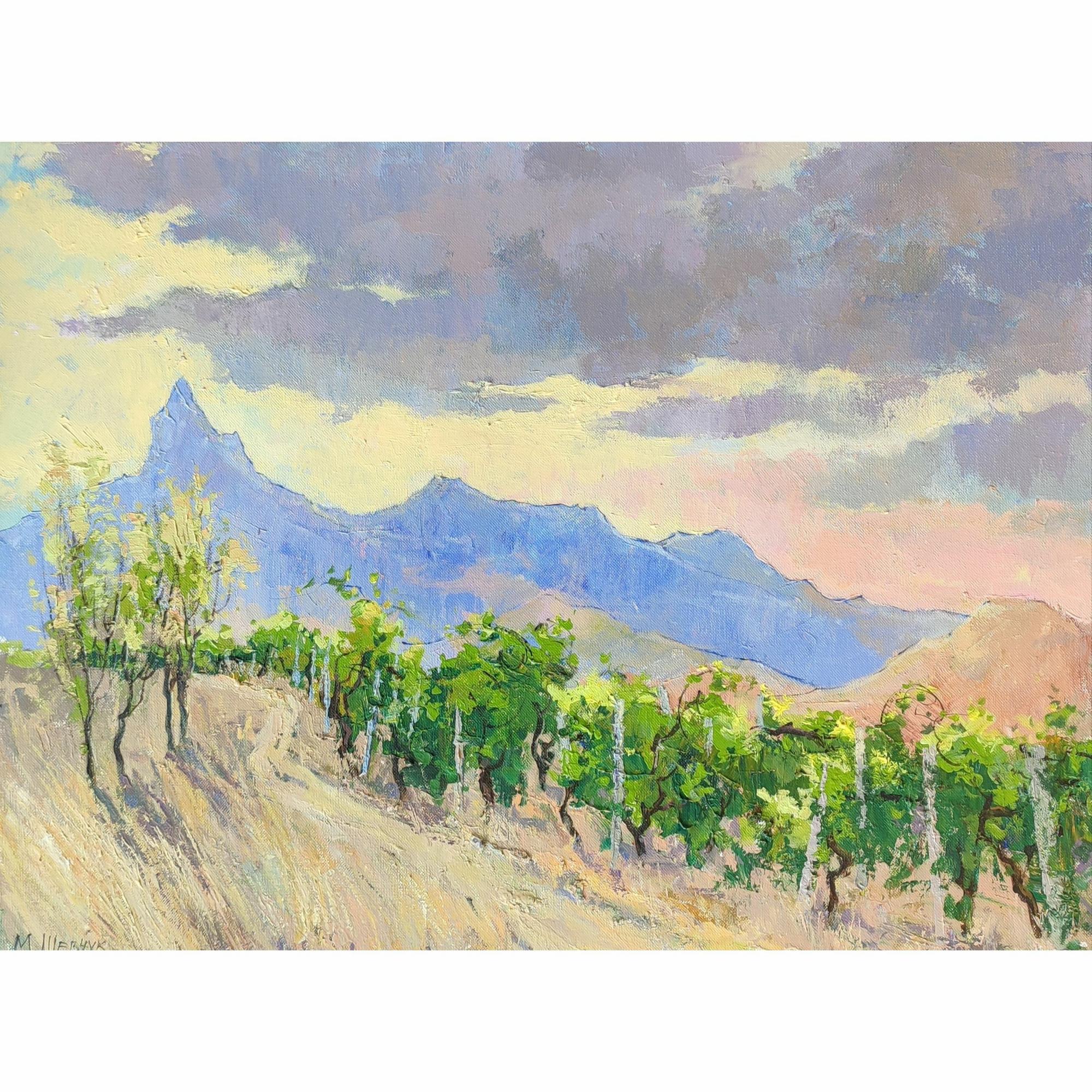 Виноградники у Коктебеля 60х80, холст, акрил, 2023