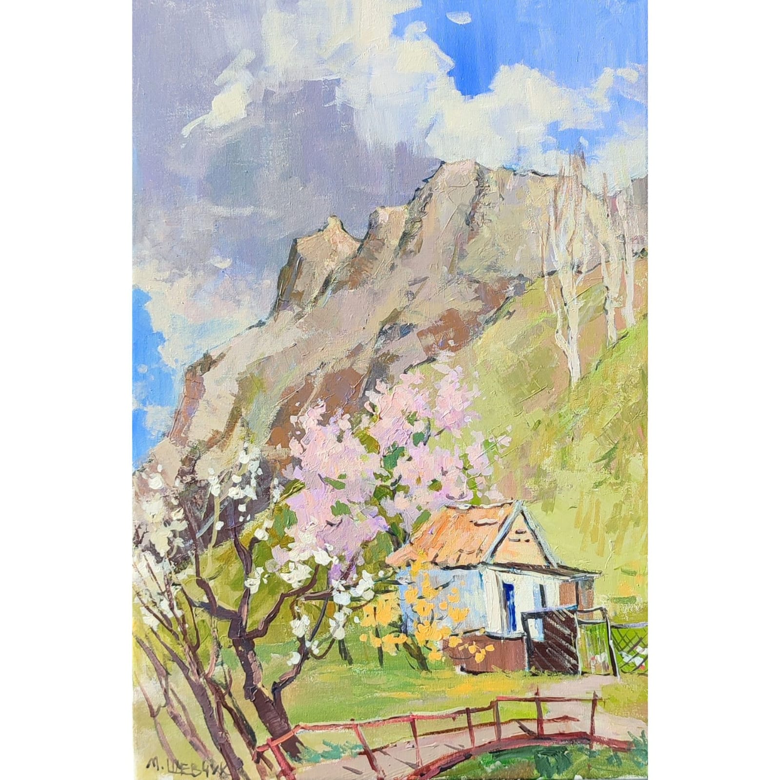 По дороге к водопадам в Арпате, 60х40, холст, акрил, 2024