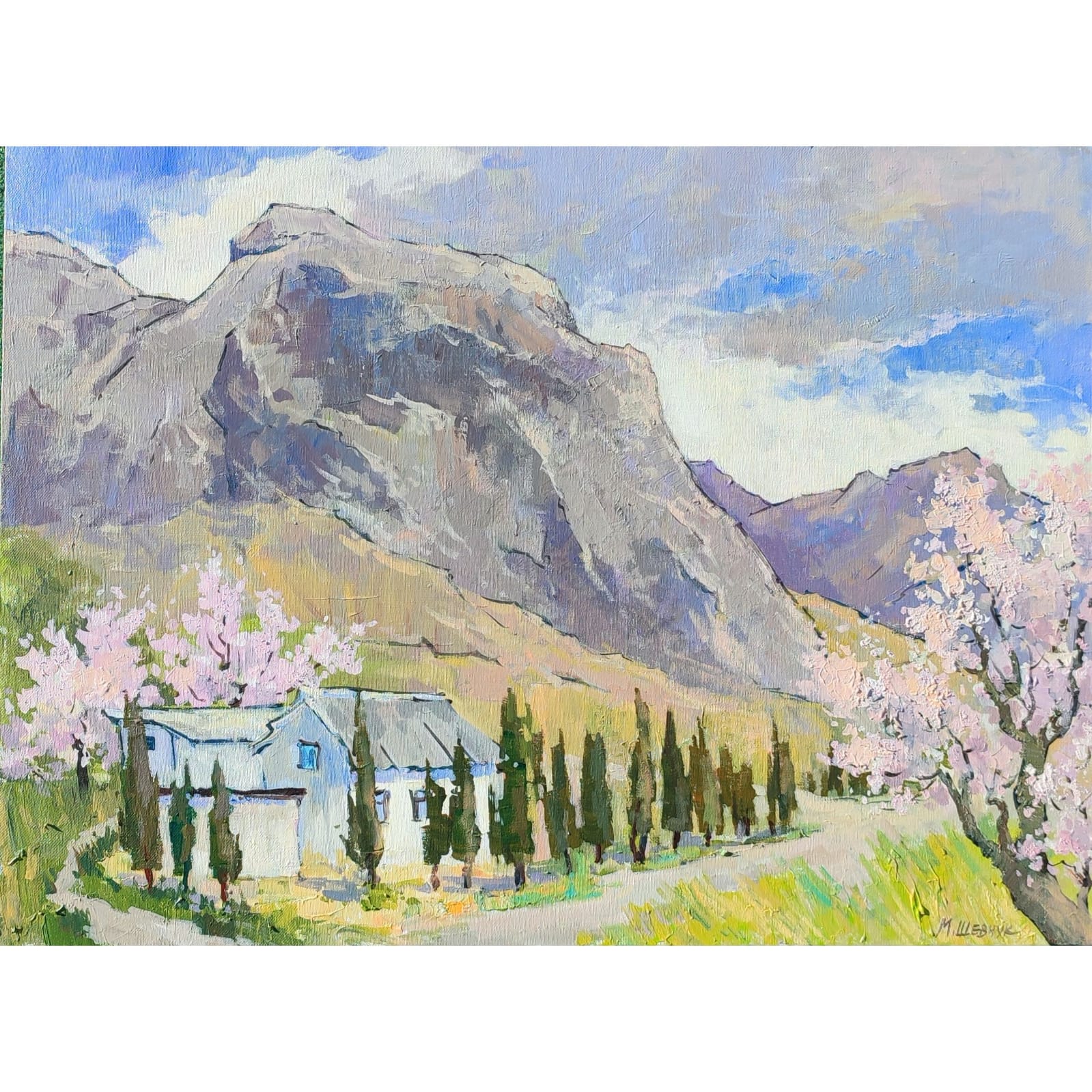 В Весёлое пришла весна, 60х80, холст, акрил, 2024