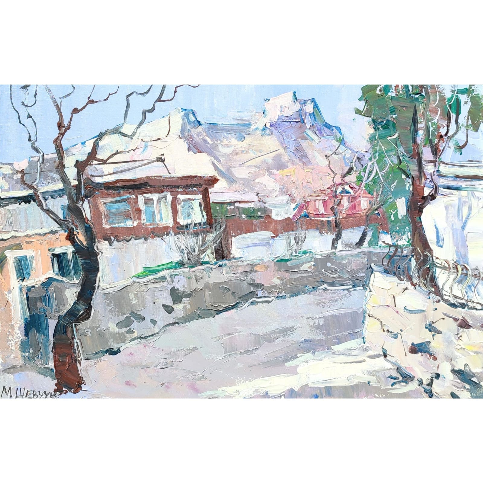 Тёплый февраль в Алупке 40х60, холст, акрил, 2024